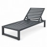 Bain de soleil à dossier réglable en acier anthracite, vue studio