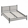 Atelier Upholstered Bed in grey fabric without mattress, showing the slatted base