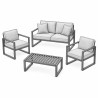 Steel Garden Lounge Set, line drawing