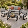 Steel Garden Lounge Set, with cushions on a garden terrace