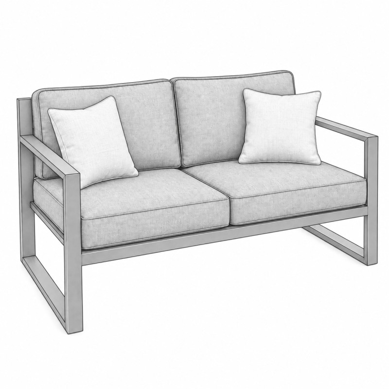 Loft Garden Sofa, line drawing