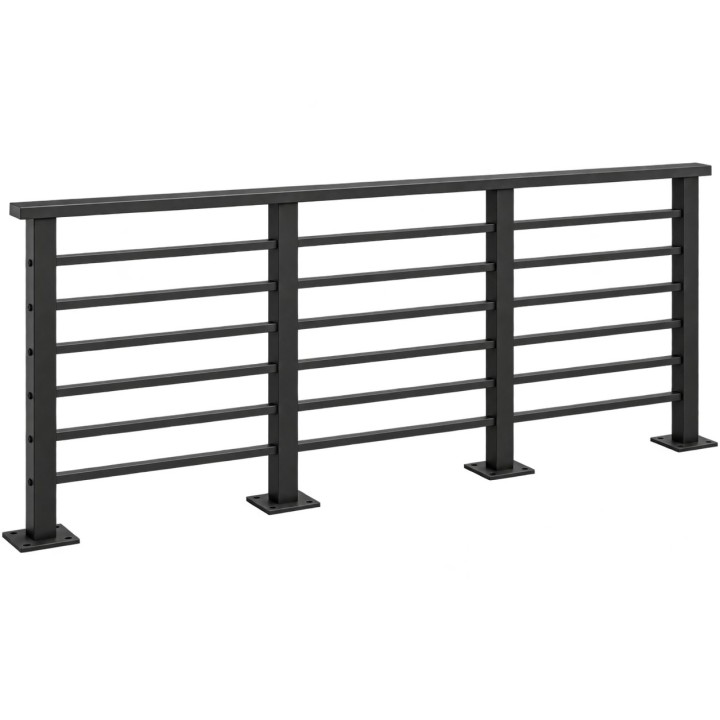 Modern Balcony Railing with Horizontal Bars, studio view