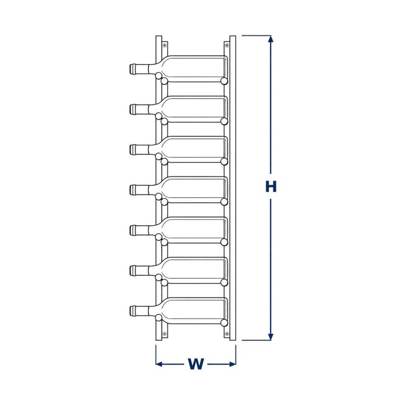 Wall-Mounted Steel Wine Rack, line drawing