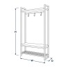 Mobile ingresso appendiabiti stile loft in acciaio, disegno al tratto
