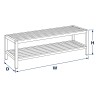 Banc à chaussures en acier, style loft, dessin au trait
