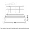 Loft Platform Bed 160, line drawing with standard dimensions