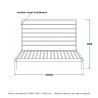 Loft Bed Frame with Headboard, line drawing with standard dimensions