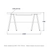 Industrial Loft Desk, line drawing with standard dimensions