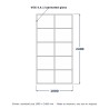 Tabique Acristalado Fijo Estilo Loft, dibujo lineal con medidas estándar