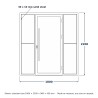 Bussola d'Ingresso Vetrata in Acciaio, disegno al tratto con misure standard