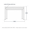 Steel Pergola Carport, line drawing with standard dimensions