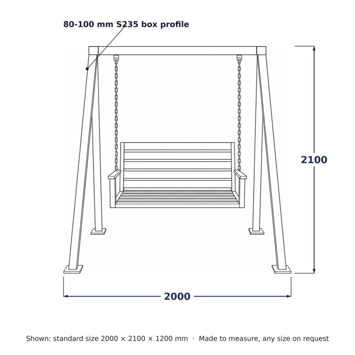 Dessin indicatif ; dimensions et construction confirmées dans le devis