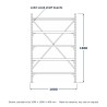 Scaffale Industriale in Acciaio, disegno al tratto con misure standard