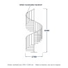 Escalera de caracol de acero soldado, dibujo lineal con medidas estándar