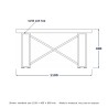 Mesa de centro estilo loft, dibujo lineal con medidas estándar