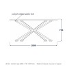 Spider Leg Dining Table, line drawing with standard dimensions