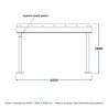 Tettoia per Terrazzo in Acciaio, disegno al tratto con misure standard