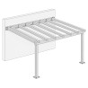 Pérgola de terraza de acero con vigas abiertas, dibujo lineal