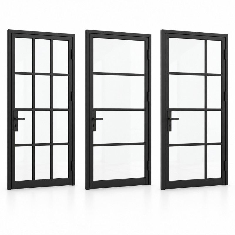 Partiture della porta loft: regolare, orizzontale e asimmetrica, presentate come concept