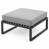Pouf da giardino in acciaio con cuscino, vista in studio