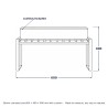 Pouf de jardin en acier avec coussin, dessin au trait avec dimensions standard