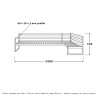 Loft Garden Corner Sofa, line drawing with standard dimensions