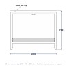 Console loft en acier et chêne, dessin au trait avec dimensions standard