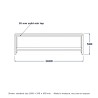 Mobile TV stile loft in acciaio e rovere, disegno al tratto con misure standard