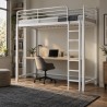 Loft Bed with Desk and Rounded Guard Rail, in a small city bedroom