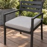 Cojín de exterior para silla de jardín de acero, en la silla, cintas detrás