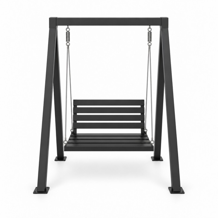 Hollywoodschaukel aus Aluminium, Studioansicht