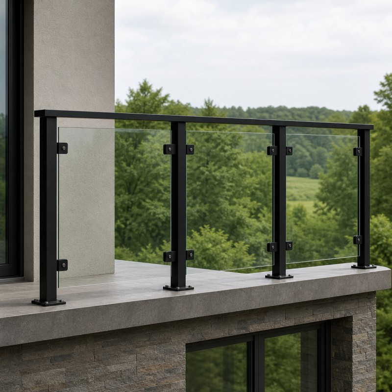 Garde-Corps de Balcon en Verre, sur un balcon avec vue sur la campagne