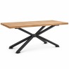 Spider Leg Dining Table, studio view in black steel with oak top
