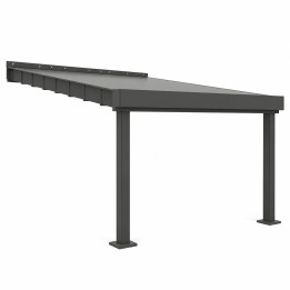 Toiture de terrasse en acier, vue studio