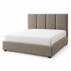 Lit tapissé pour matelas 160 x 200 cm, vue studio avec matelas