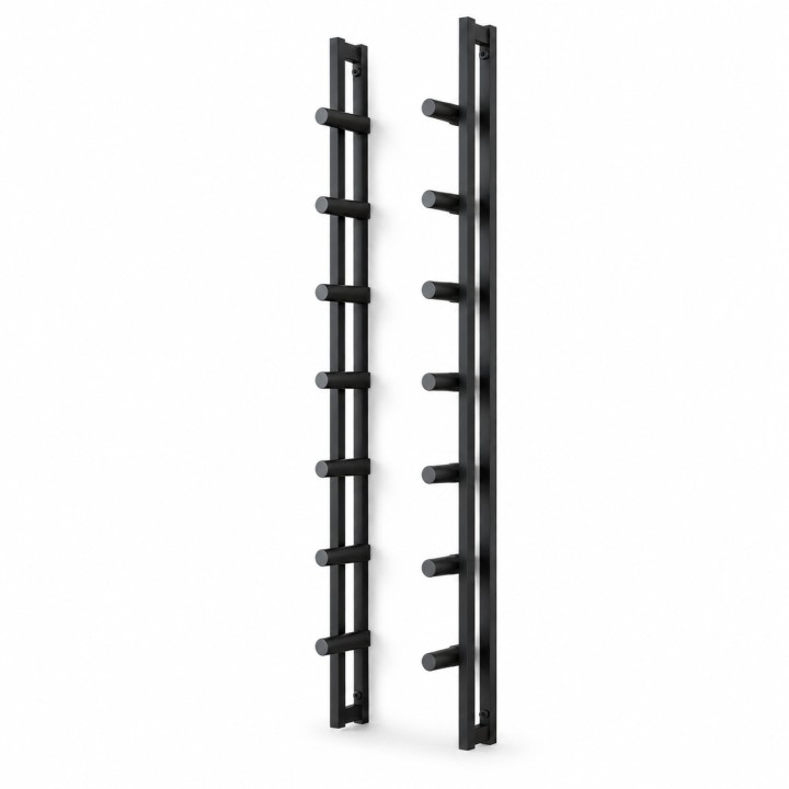 Wall-Mounted Steel Wine Rack, empty, studio view