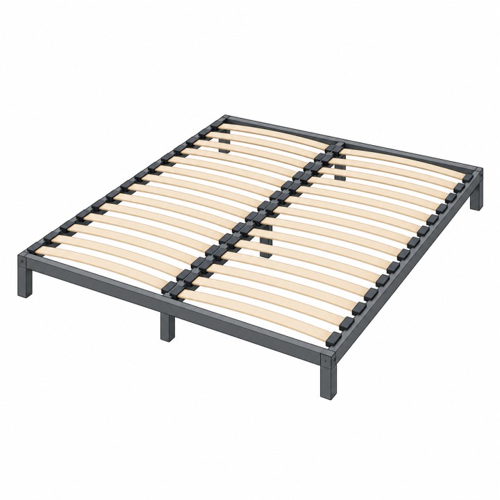 Fixed Metal Mattress Support Base, studio view from a higher angle